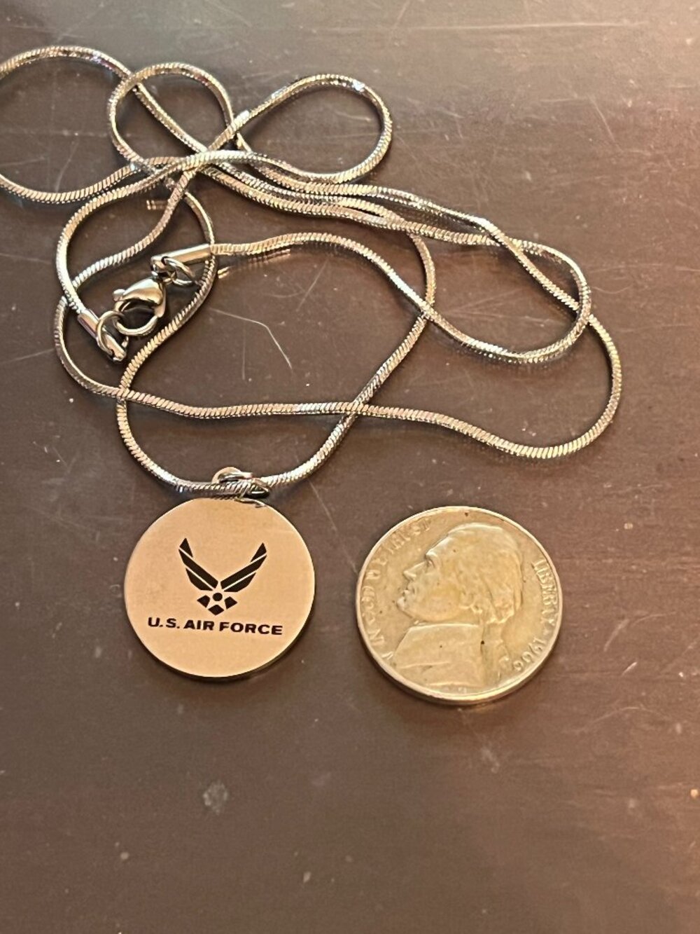 Stainless Steel U.S. Air Force Pendant Necklace (435) *PLEASE READ DESCRIPTION*